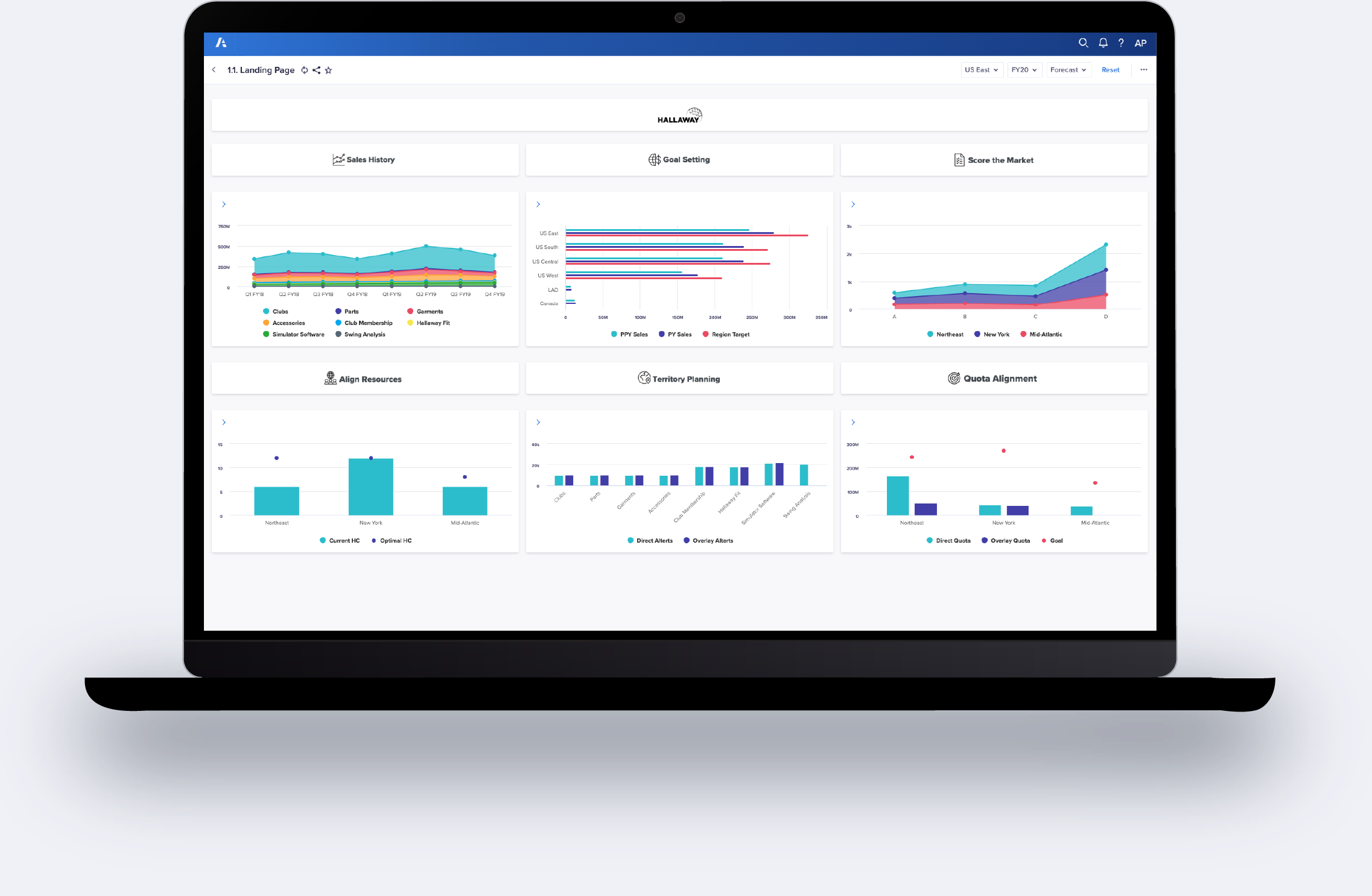 Product Shot Gray Graphic: Anaplan Software on Laptop